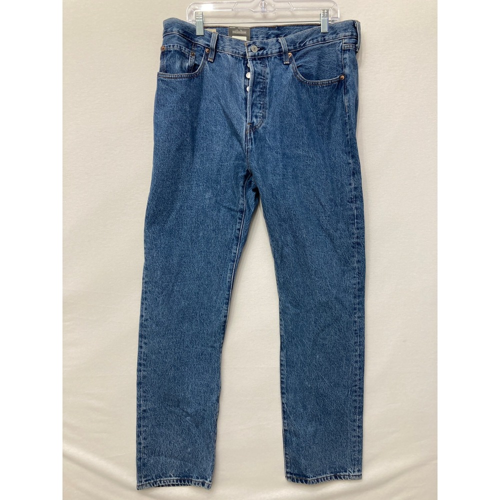 New Levi's 501 Premium Jeans size 36x32 Medium Wash Straight Leg Button Fly